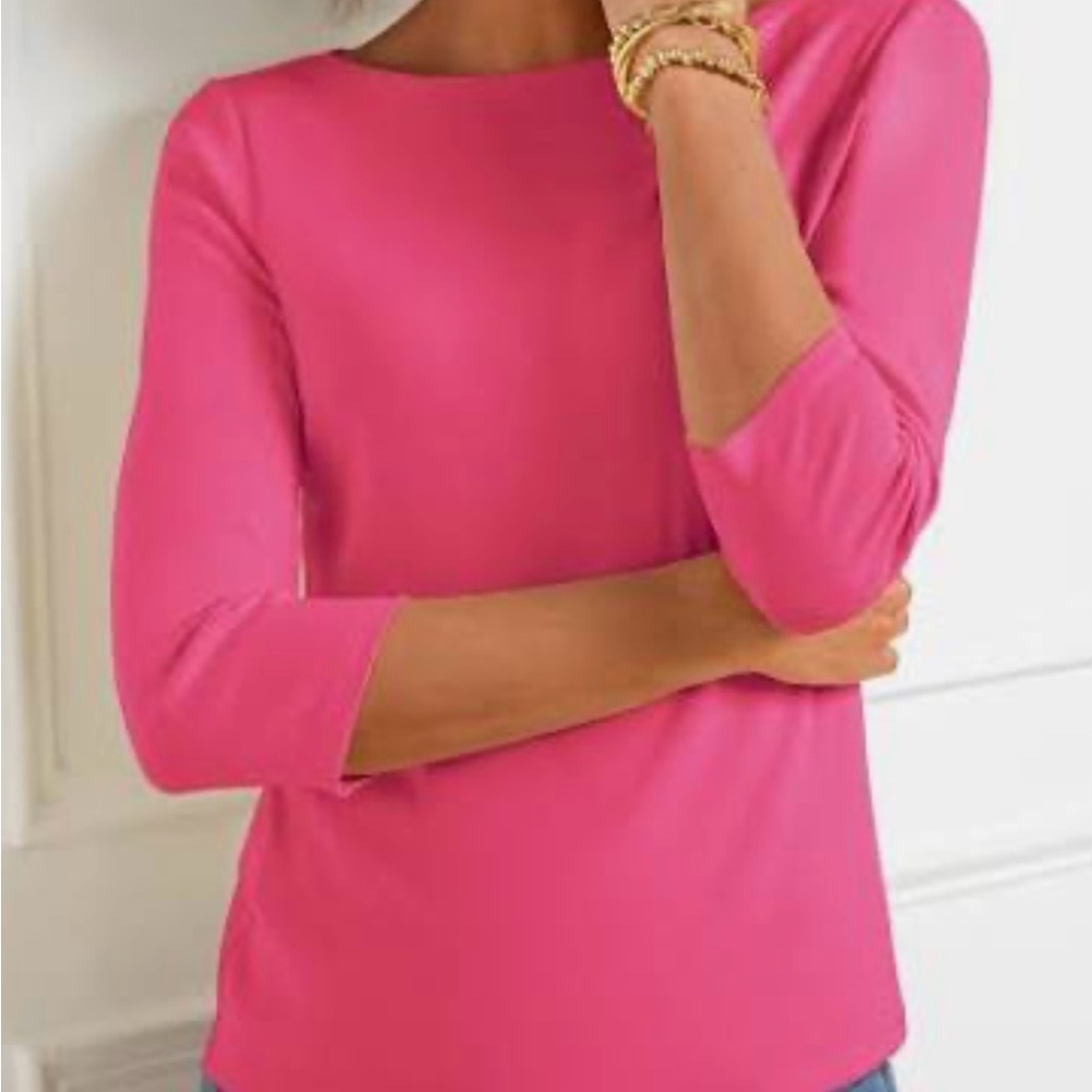 Lilly Pulitzer Pink Boatneck 3/4 Sleeve Top